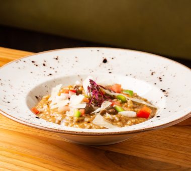 Risotto de vitela com vinho do Porto